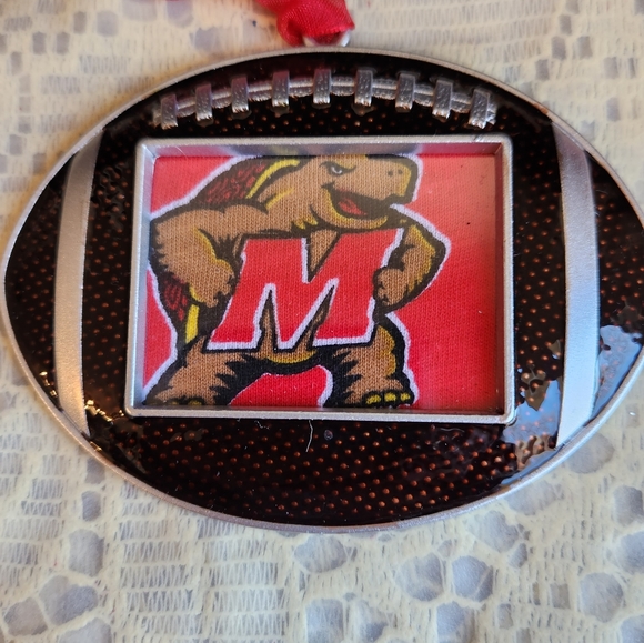 Football Ornament Photo Frame Christmas Tree Terps Maryland - Picture 4 of 9